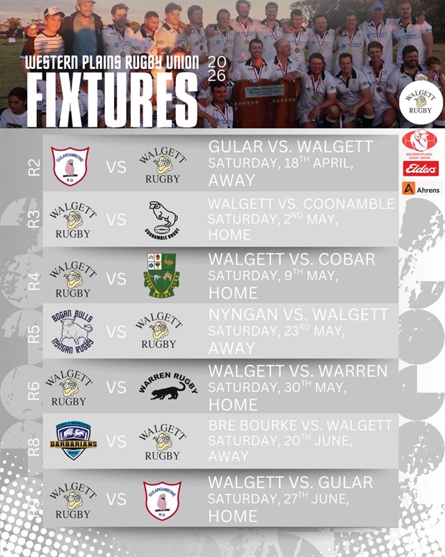 Wesstern Plains Rugby Union 2026 Fixtures