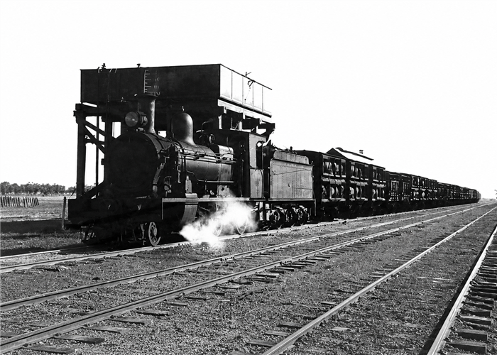 Steam Engine and train at the Water tower