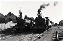 Steam locomotives in busiest years 1201 and 2706. 3/6/1947 Photo John Buckland