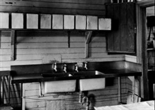 Burren Railway Refreshment Room showing kitchen sinks 1952 (Photo SRA)